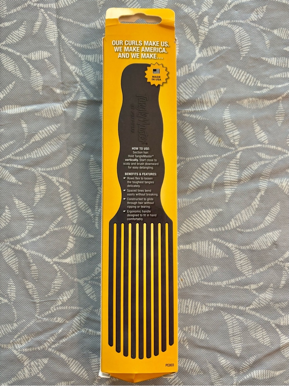 NWT TangleMaster Detangling Brush by PuffCuff Black Hair Comb Made in USA - Picture 4 of 4